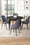 Hanah Home Juego de Mesa y Sillas de Comedor 5 Piezas Tor Black Marble Fume Mármol Negro y Sillas Humo